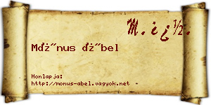 Mónus Ábel névjegykártya